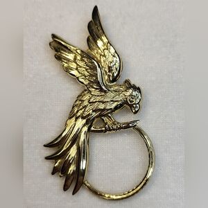 Vintage Parrot Scarf Holder Loop Brooch / Pin